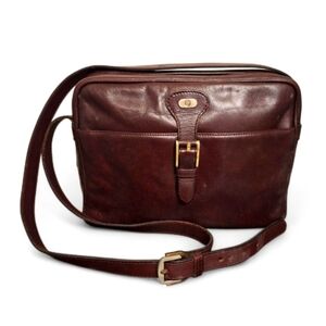 Gold-Pheil Sport Crosbody Bag Classic Brown Leather Vintage